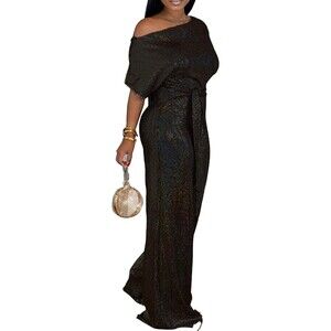 Metallic Shiny Wide Leg Jumpsuit Party Clubwear Sz 4XL